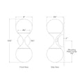Load image into Gallery viewer, Cristol Small Double Sconce - Diagram