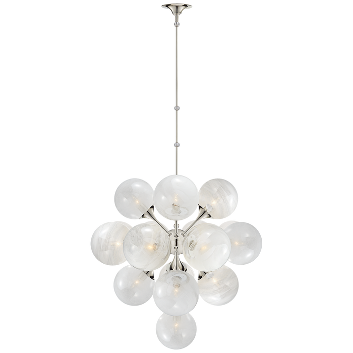 Cristol Large Tiered Chandelier - Polished Nickel Finish