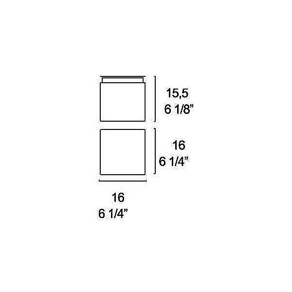 Cubi Wall or Ceiling Light - Diagram Large