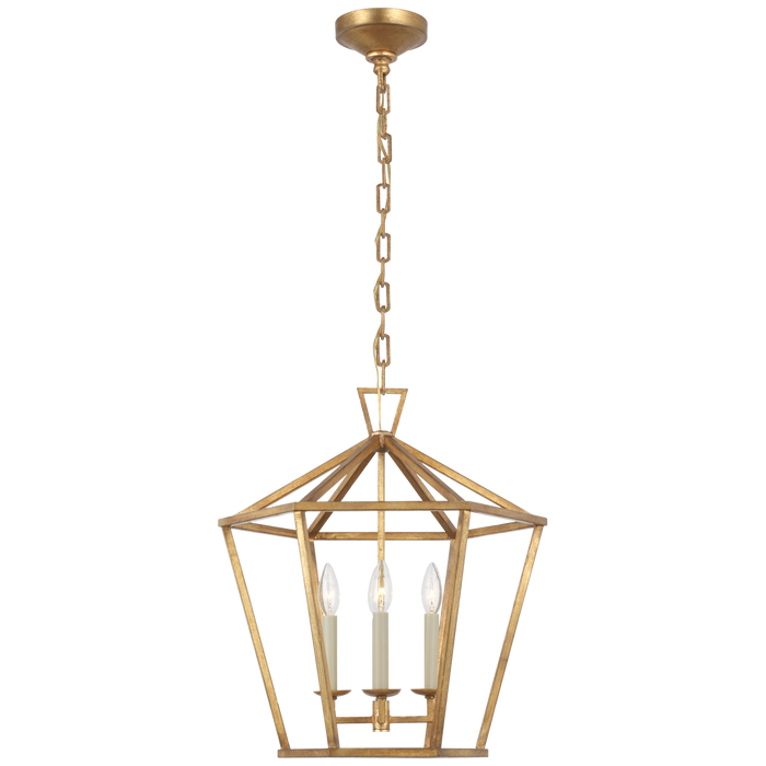 Darlana Medium Hexagonal Lantern - Gilded Iron Finish