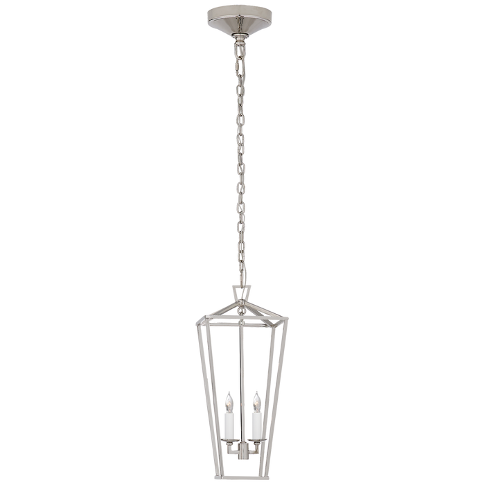 Darlana Medium Tall Lantern - Polished Nickel Finish