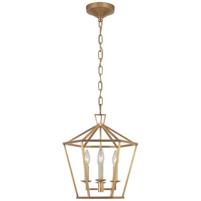 Darlana Small Hexagonal Lantern - Antique-Burnished Brass Finish
