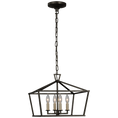 Load image into Gallery viewer, Darlana Small Wide Semi-Flush Mount Lantern -Aged Iron Finish