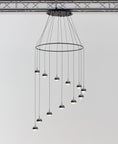Load image into Gallery viewer, Dora P12 with Ring Multi-Light Pendant - Black Finish