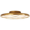 Load image into Gallery viewer, Dot 16" Caged Flush Mount - Natural Brass Finish