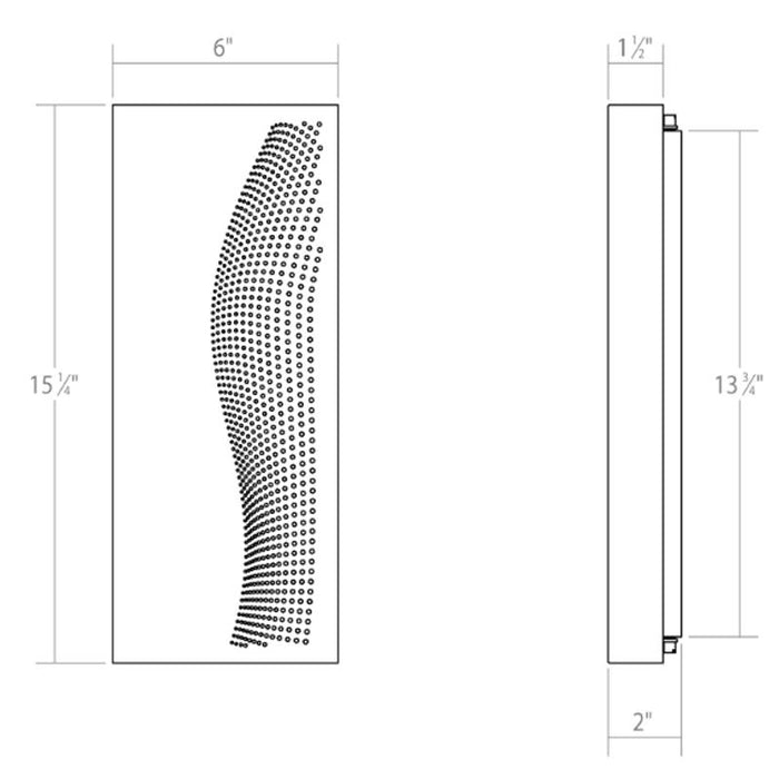 Dotwave Rectangle LED Outdoor Wall Sconce - Diagram