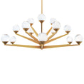 Load image into Gallery viewer, Double Bubble 42" LED Chandelier - Aged Brass Finish