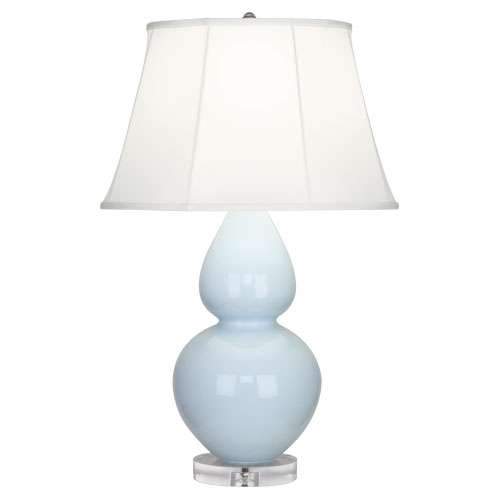 Double Gourd Lucite Table Lamp - Large Baby Blue
