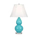 Double Gourd Lucite Table Lamp - Small Egg Blue