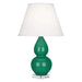 Double Gourd Lucite Table Lamp - Small Emerald