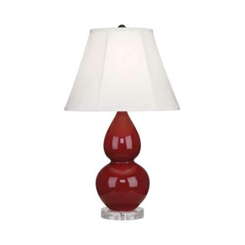 Double Gourd Lucite Table Lamp - Small Amethyst Oxblood