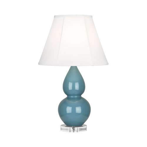Double Gourd Lucite Table Lamp - Small Steel Blue