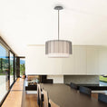 Load image into Gallery viewer, Downtown Mesh Drum Linen Chandelier - Display