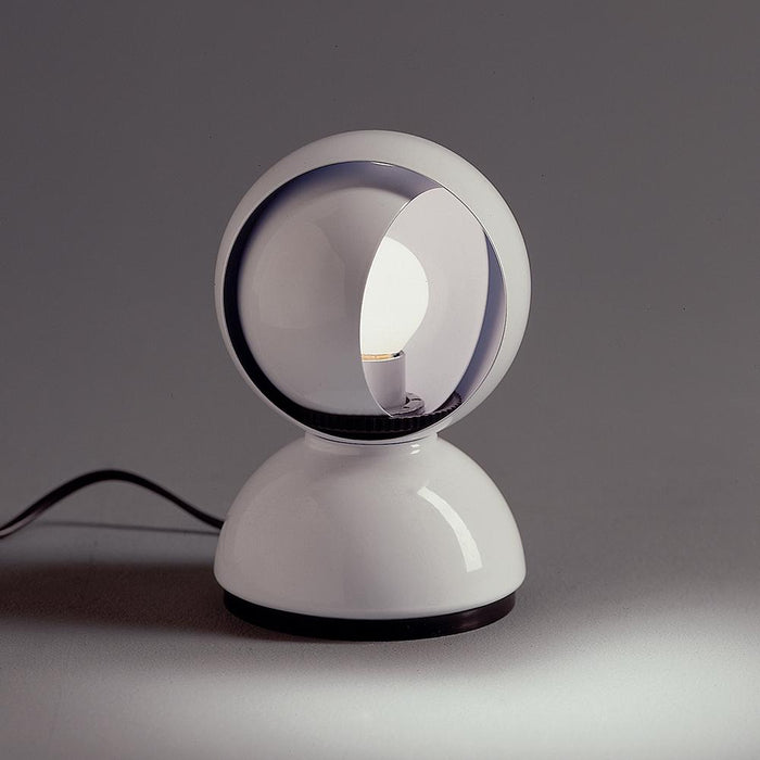 Eclisse Bedside Table Lamp - Polished White Finish
