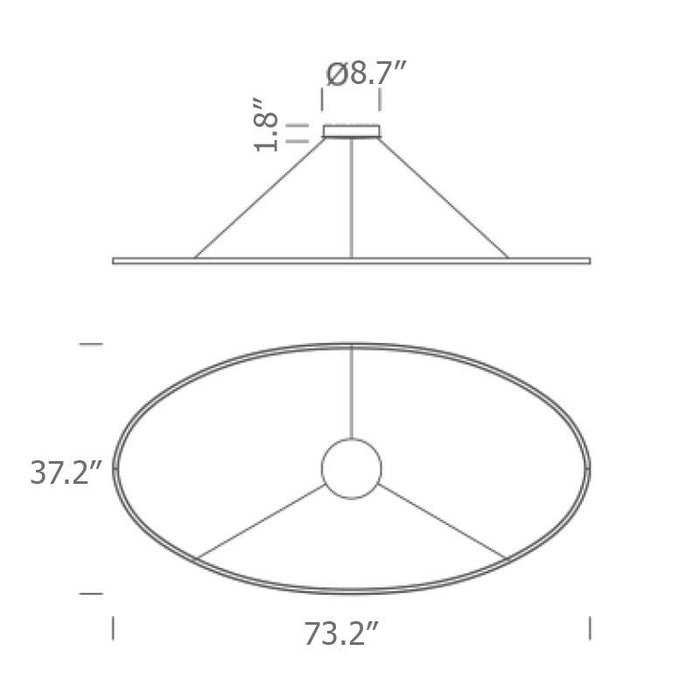 Ellisse Mega LED Pendant - Diagram