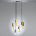 Load image into Gallery viewer, Excalibur 5-Light Pendant - Brushed Brass/Sand Black Finish