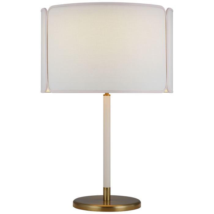 Eyre Medium Table Lamp - Soft Brass Finish Cream Leather Shade