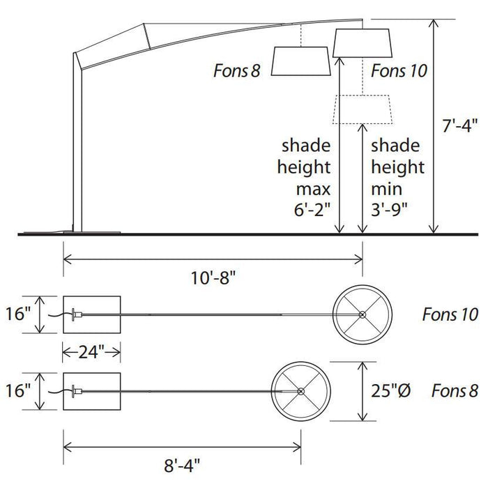 Fons LED Floor Lamp - Diagram