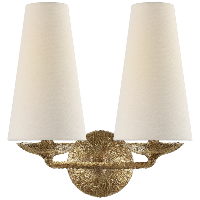 Fontaine Double Sconce - Gilded Plaster