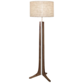 Load image into Gallery viewer, Forma LED Floor Lamp - Oiled Walnut / Burlap Shade / Brushed Aluminum Finish
