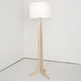 Load image into Gallery viewer, Forma LED Floor Lamp - Forma LED Floor Lamp - Maple / White Linen Shade / Brushed Nickel Finish