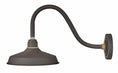 Load image into Gallery viewer, Foundry 12" Shade Curve Arm Outdoor Wall Light - Museum Bronze/18" Arm