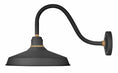 Load image into Gallery viewer, Foundry 16" Shade Curve Arm Outdoor Wall Light - Textured Black/18" Arm