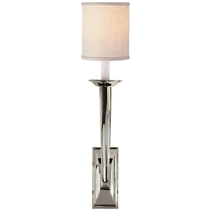 French Deco Horn Sconce - Polished Nickel Finish