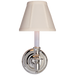 French Single Sconce - Polished Nickel Finish with Tissue Shade