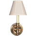 French Single Sconce - Hand-Rubbed Antique Brass Finish with Tissue Shade