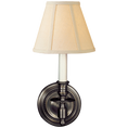 Load image into Gallery viewer, French Single Sconce - Bronze Finish with Linen Shade