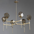 Load image into Gallery viewer, Gem Round LED Belvedere Chandelier - Bronze Glass/Heritage Brass