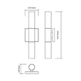 Load image into Gallery viewer, Glacial Glow LED 2-Light Wall Sconce - Diagram