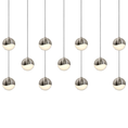 Load image into Gallery viewer, Grapes 11 Small Light LED Rectangular Multipoint Pendant - Satin Nickel