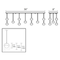 Load image into Gallery viewer, Grapes 11 Light LED Rectangular Multipoint Pendant - Diagram