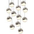 Load image into Gallery viewer, Grapes 12 Large Light LED Round Multipoint Chandelier - Satin Nickel Finish