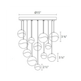 Load image into Gallery viewer, Grapes 12 Light LED Round Multipoint Chandelier - Diagram