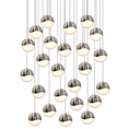 Load image into Gallery viewer, Grapes 24 Large Light LED Round Multipoint Chandelier - Satin Nickel Finish