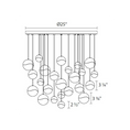 Load image into Gallery viewer, Grapes 24 Light LED Round Multipoint Chandelier - Diagram