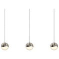 Load image into Gallery viewer, Grapes 3 Light LED Rectangular Multipoint Pendant - Satin Nickel/White Crystal/Medium