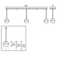 Load image into Gallery viewer, Grapes 3 Light LED Rectangular Multipoint Pendant - Diagram