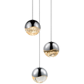 Load image into Gallery viewer, Grapes 3 Large Light Round Assorted LED Pendant - Polished Chrome