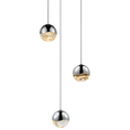 Load image into Gallery viewer, Grapes 3 Small Light Round Assorted LED Pendant - Polished Chrome
