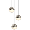 Load image into Gallery viewer, Grapes 3 Large Light Round Assorted LED Pendant - Satin Nickel