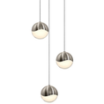 Load image into Gallery viewer, Grapes 3 Medium Light Round Assorted LED Pendant - Satin Nickel