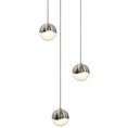 Load image into Gallery viewer, Grapes 3 Small Light Round Assorted LED Pendant - Satin Nickel
