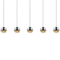 Load image into Gallery viewer, Grapes 5 Small Light LED Rectangular Multipoint Pendant - Polished Chrome