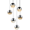 Load image into Gallery viewer, Grapes 6 Medium Light Round Assorted LED Pendant - Polished Chrome