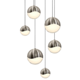 Load image into Gallery viewer, Grapes 6 Assorted Light Round Assorted LED Pendant - Satin Nickel