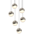 Load image into Gallery viewer, Grapes 6 Medium Light Round Assorted LED Pendant - Satin Nickel